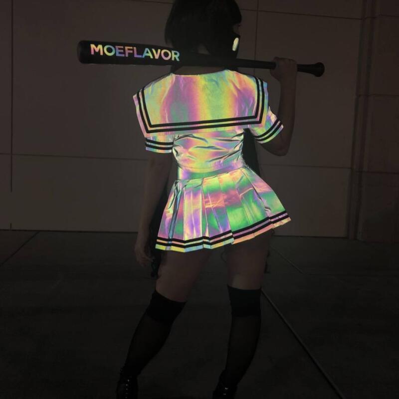 Colorful Reflective Sailor Suit Suit Japanese Sexy Cute