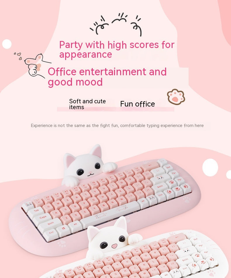 Wireless Bluetooth E-sports Games Cute Mini Office Mechanical Keyboard