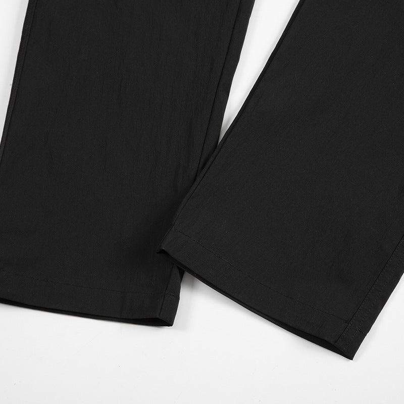 High Street Fashion Brand Lace-up Pocket Breasted Functional Trousers For Men