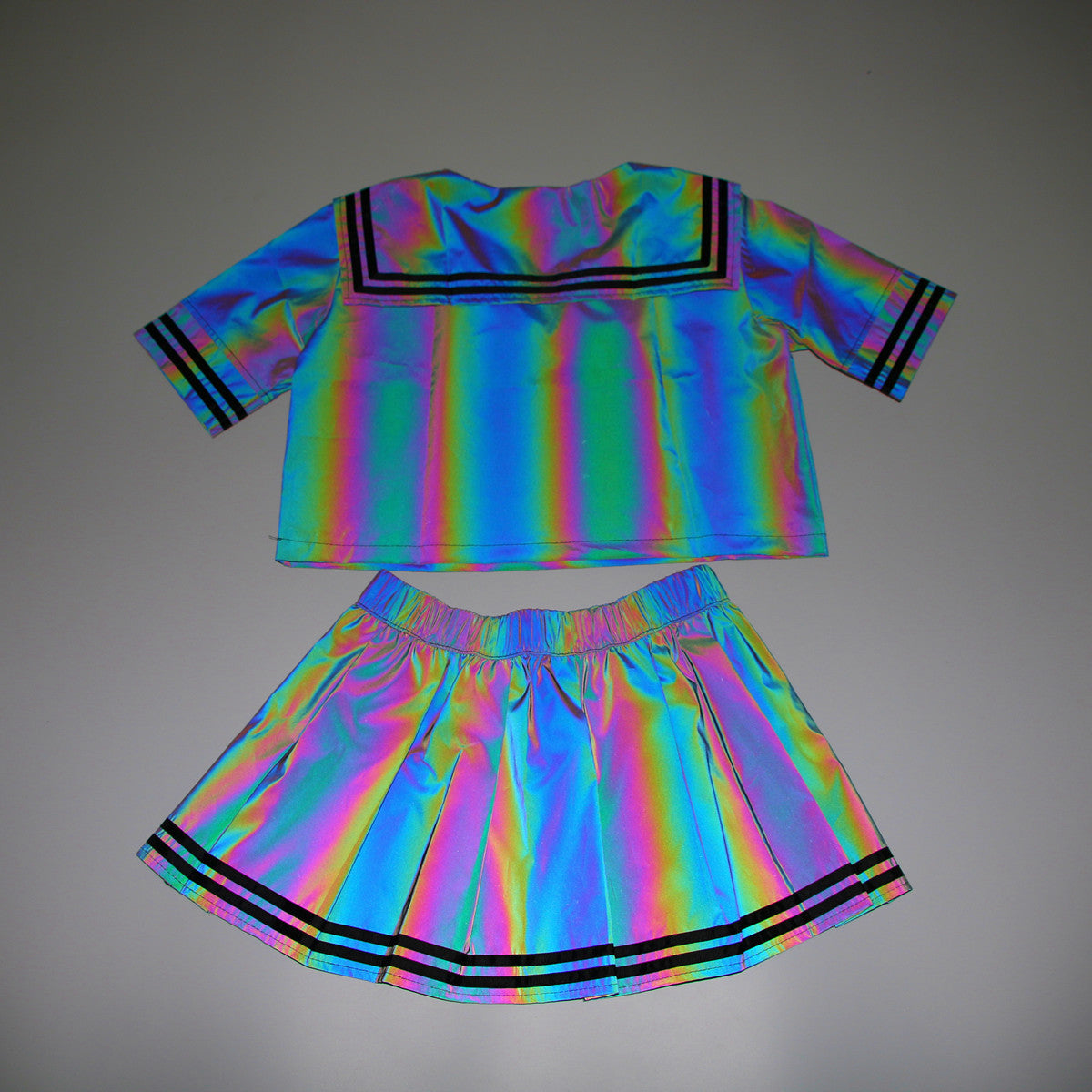 Colorful Reflective Sailor Suit Suit Japanese Sexy Cute