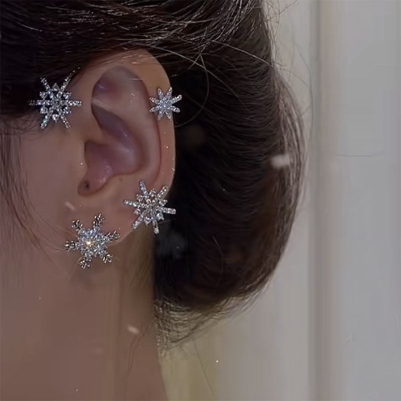 Women's Diamond All-match Snowflake Ear Hook