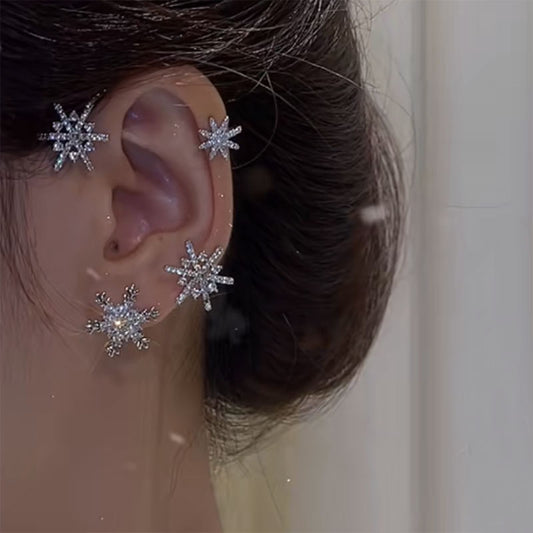 Women's Diamond All-match Snowflake Ear Hook