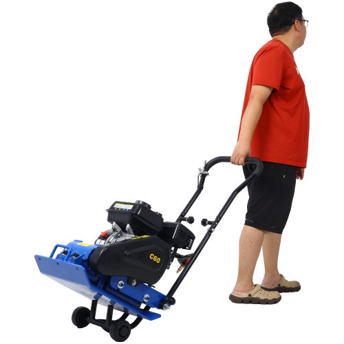 212cc 6.5HP 5600VPM Gas Vibration Compaction Force 20 X 14 Inch Plate Compactor Built-in Wheel,EPA Compliant