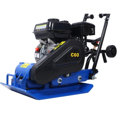 212cc 6.5HP 5600VPM Gas Vibration Compaction Force 20 X 14 Inch Plate Compactor Built-in Wheel,EPA Compliant