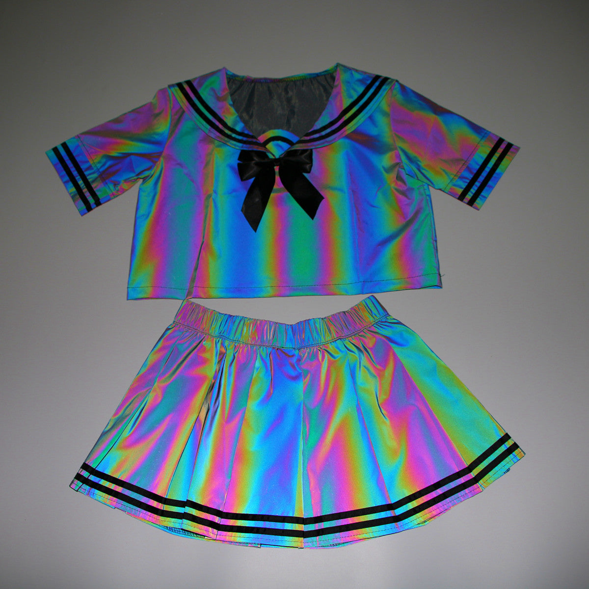 Colorful Reflective Sailor Suit Suit Japanese Sexy Cute
