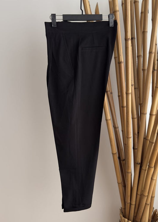 Italian Neapolitan Business Casual High Waist Paris Button Straight Leg Trousers